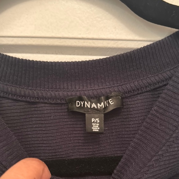 Dynamite Navy Long Sleeve Crop Top - Picture 2 of 4